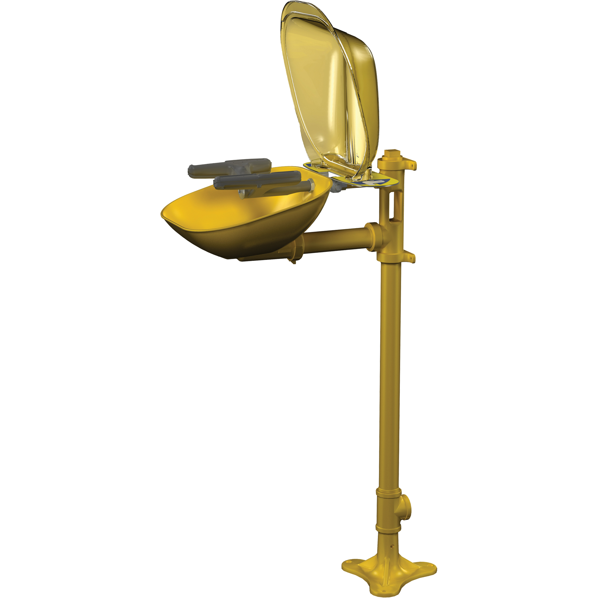 Postes de douche oculaire/faciale HaloMC, Installation Socle, Bol Plastique