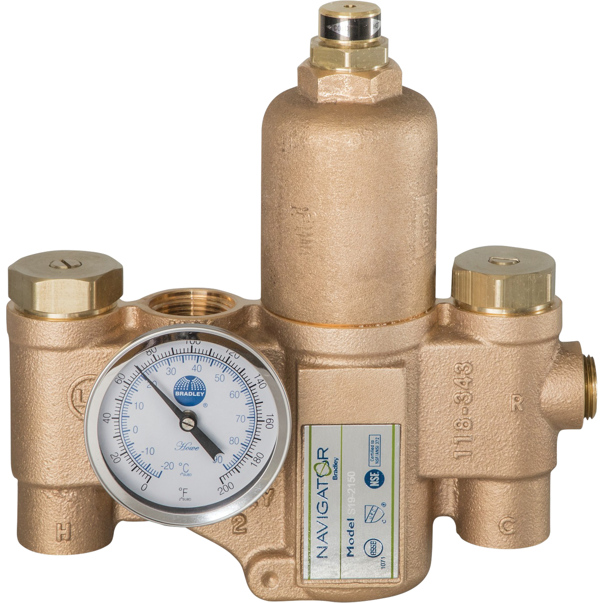 Robinet mitigeur thermostatique pour luminaires d’urgence Navigator EFX20, 30 gal./min