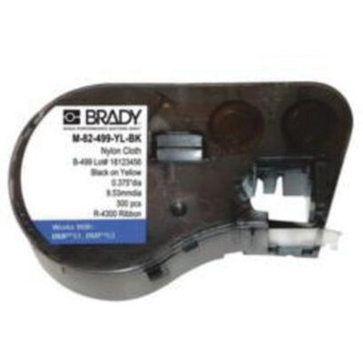 BMP51/53 NYLON CLOTH LBEL CART.BLK ON YLW,240/RL