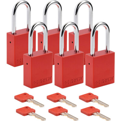Cadenas de sécurité, Cadenas de sécurité, Clés différentes, Aluminium, Largeur de 1-1/2"