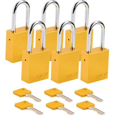 Cadenas de sécurité, Cadenas de sécurité, Clés différentes, Aluminium, Largeur de 1-1/2"