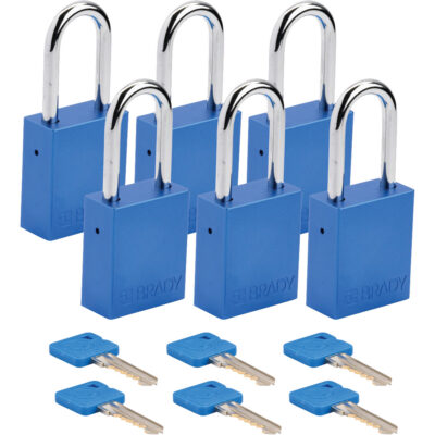 Cadenas de sécurité, Cadenas de sécurité, Clés différentes, Aluminium, Largeur de 1-1/2"
