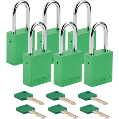 Cadenas de sécurité, Cadenas de sécurité, Clés différentes, Aluminium, Largeur de 1-1/2"