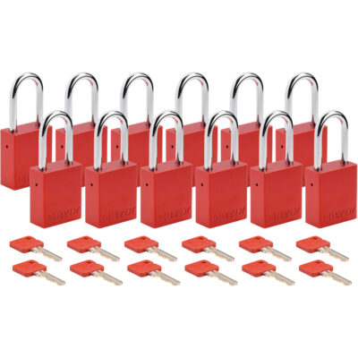 Cadenas de sécurité, Cadenas de sécurité, Clés différentes, Aluminium, Largeur de 1-1/2"