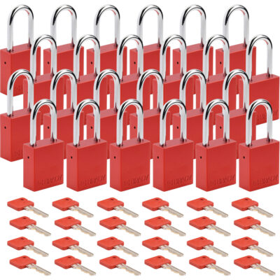 Cadenas de sécurité, Cadenas de sécurité, Clés différentes, Aluminium, Largeur de 1-1/2"