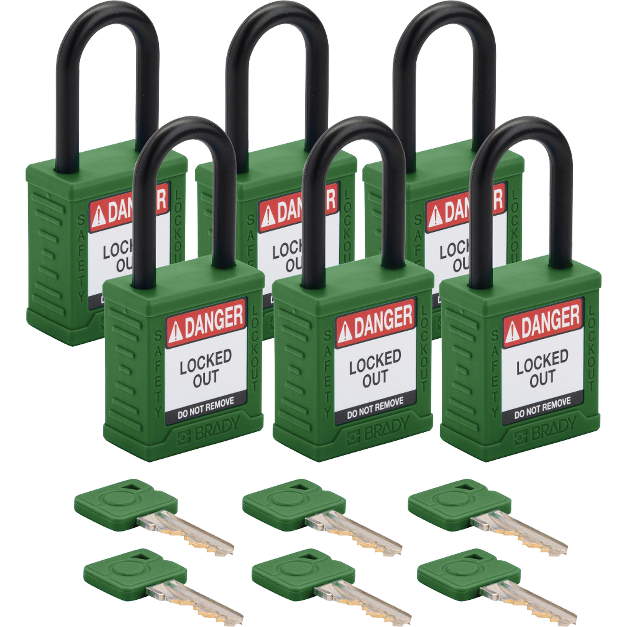 Cadenas de sécurité standard, Cadenas de sécurité, Clés différentes, Nylon, Largeur de 1-1/2"