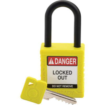 Cadenas de sécurité standard, Cadenas de sécurité, Clés différentes, Nylon, Largeur de 1-1/2"