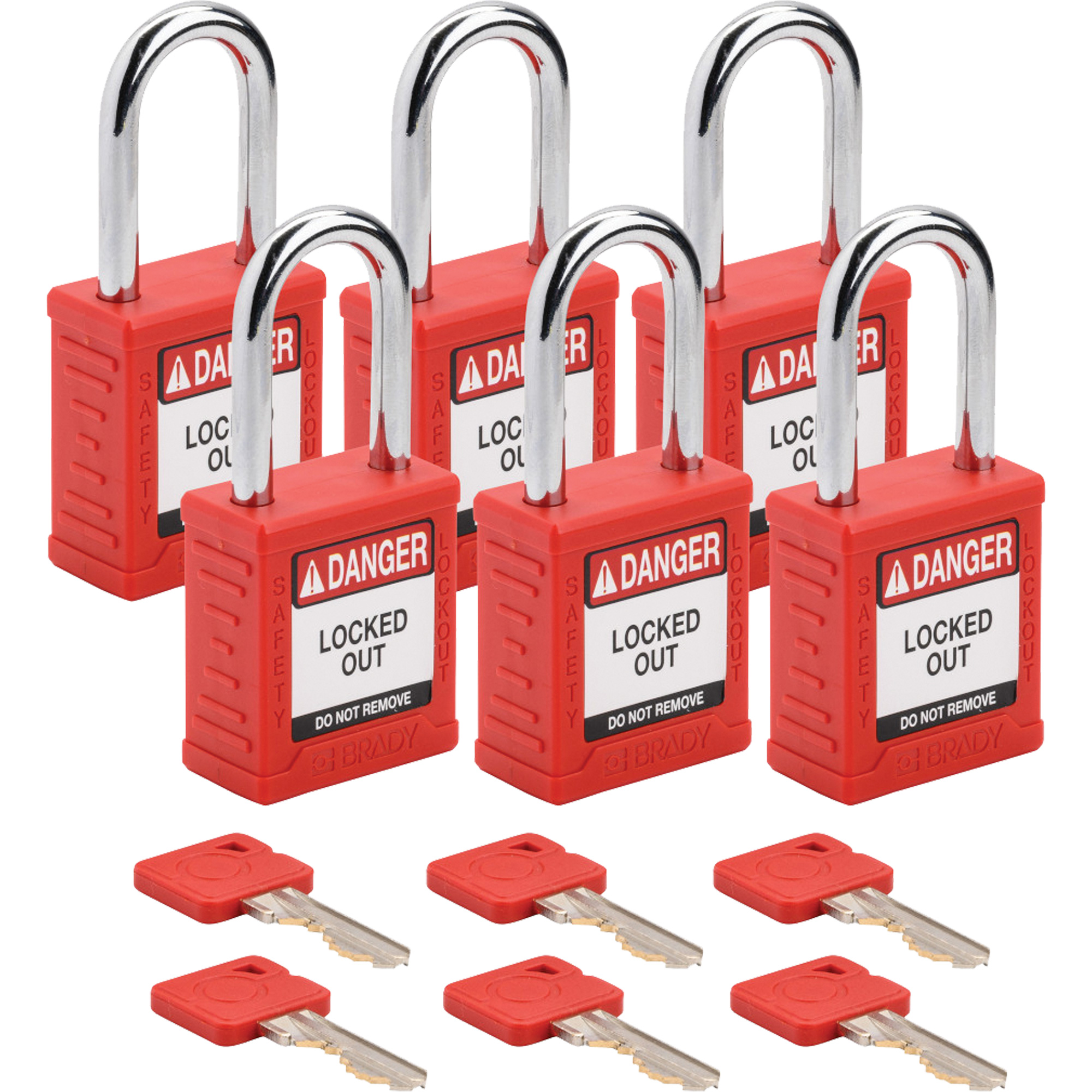 Cadenas de sécurité standard, Cadenas de sécurité, Clés identiques, Nylon, Largeur de 1-1/2"