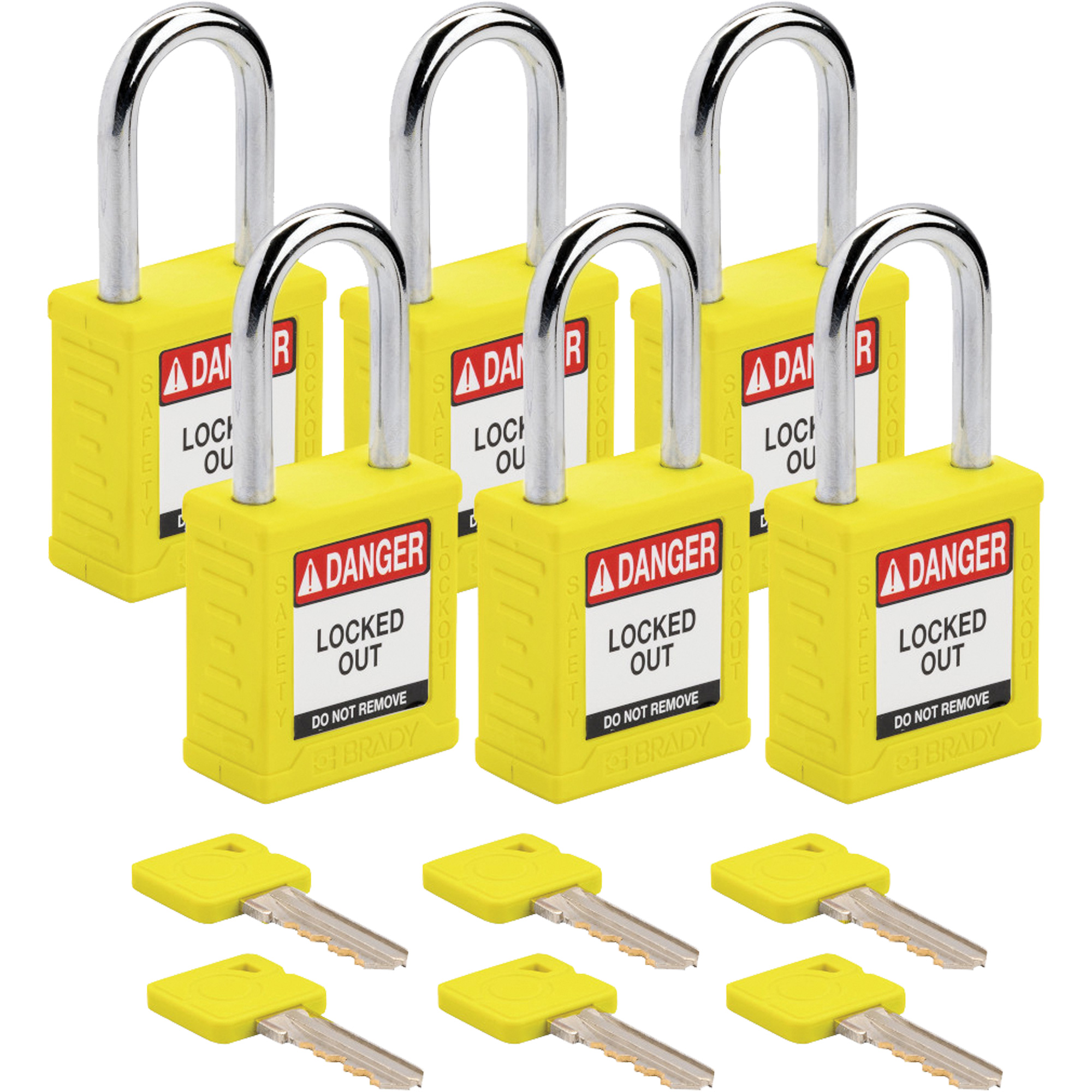 Cadenas de sécurité compacte, Cadenas de sécurité, Clés différentes, Nylon, Largeur de 1-1/2"