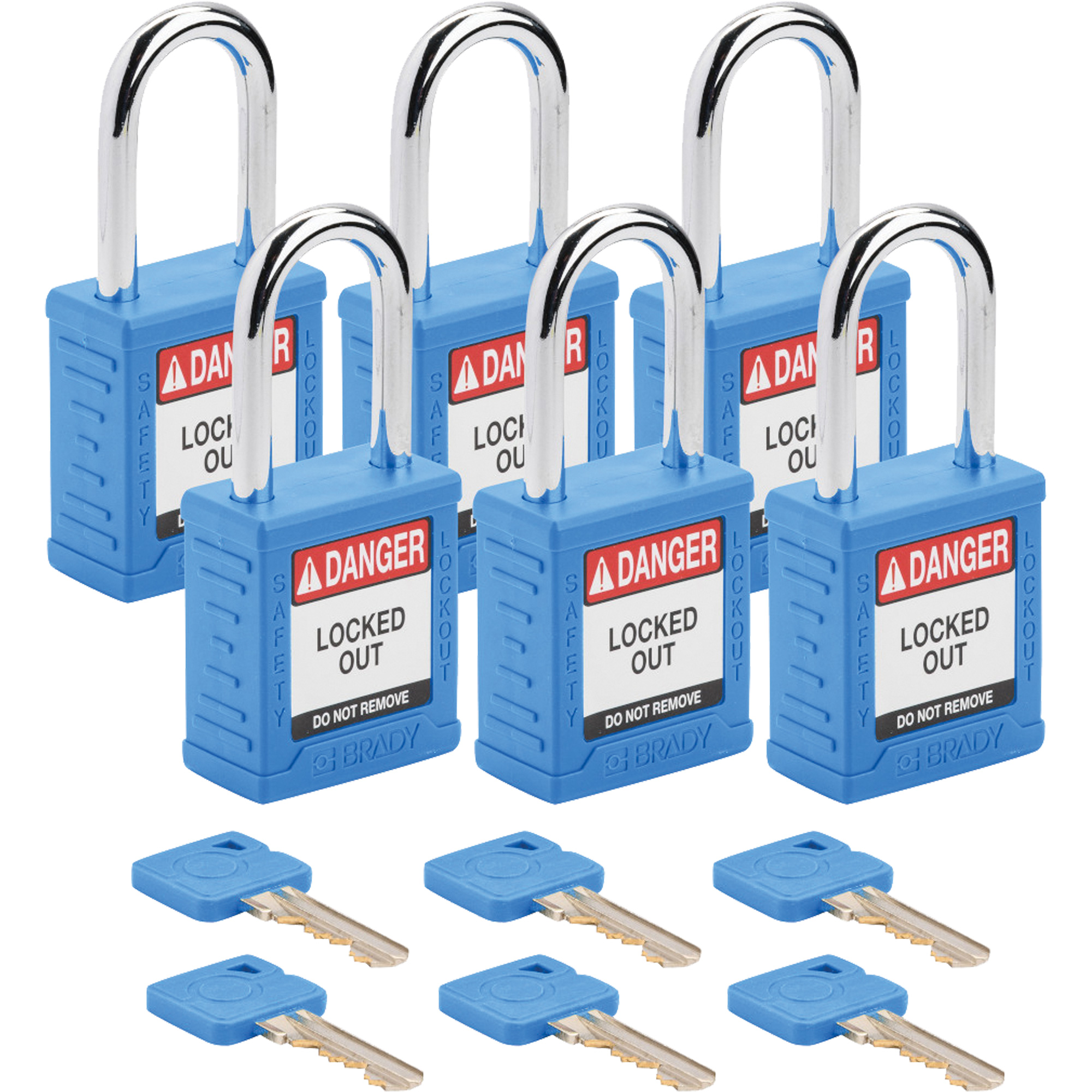 Cadenas de sécurité compacte, Cadenas de sécurité, Clés différentes, Nylon, Largeur de 1-1/2"