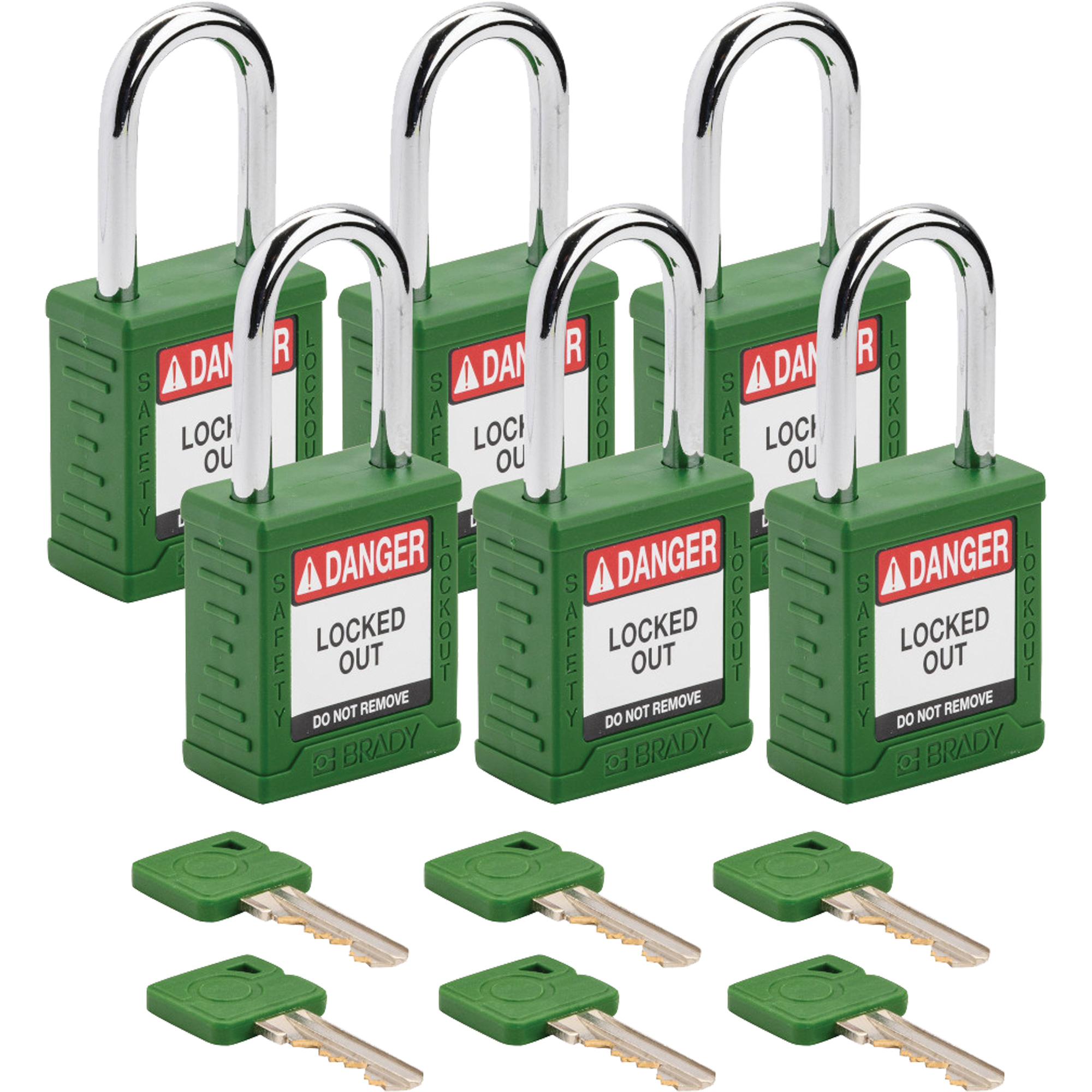 Cadenas de sécurité standard, Cadenas de sécurité, Clés différentes, Nylon, Largeur de 1-1/2"