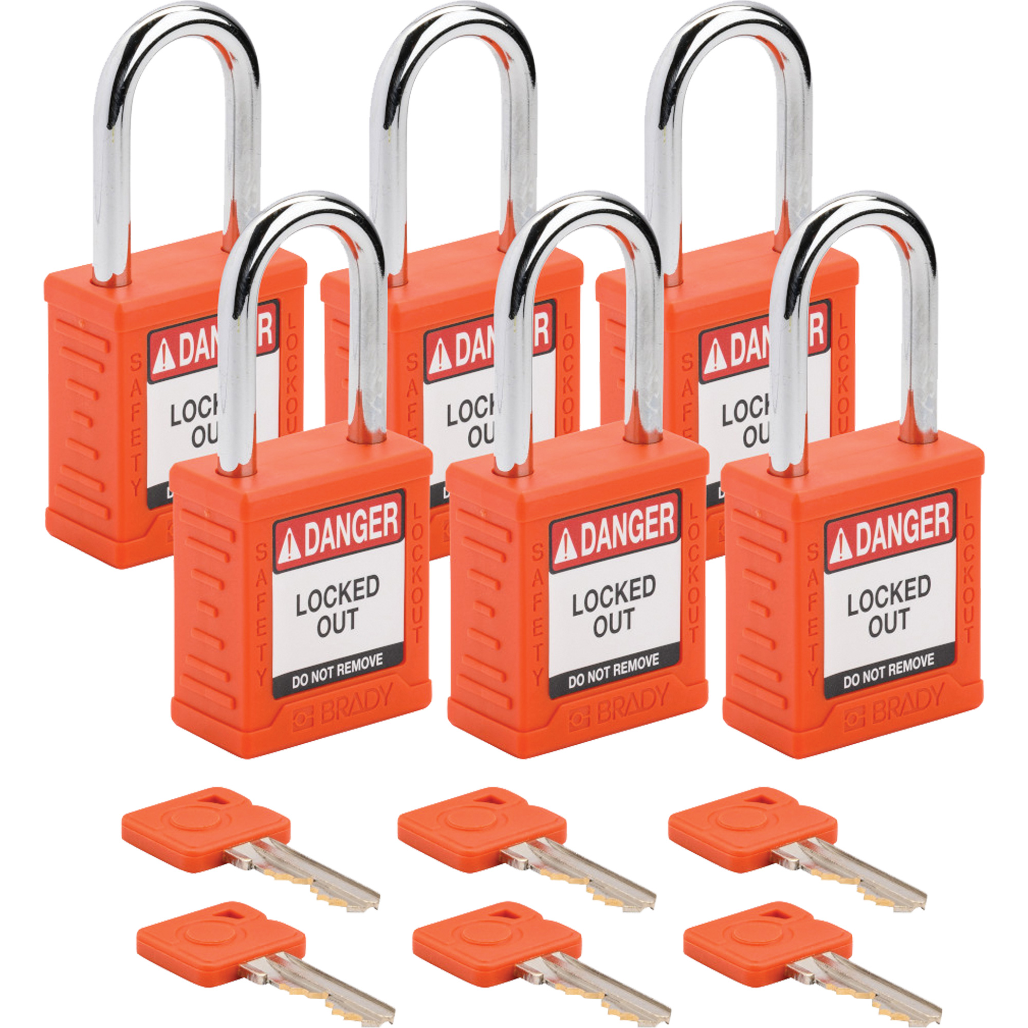 Cadenas de sécurité standard, Cadenas de sécurité, Clés différentes, Nylon, Largeur de 1-1/2"