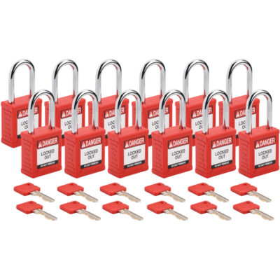 Cadenas de sécurité standard, Cadenas de sécurité, Clés identiques, Nylon, Largeur de 1-1/2"