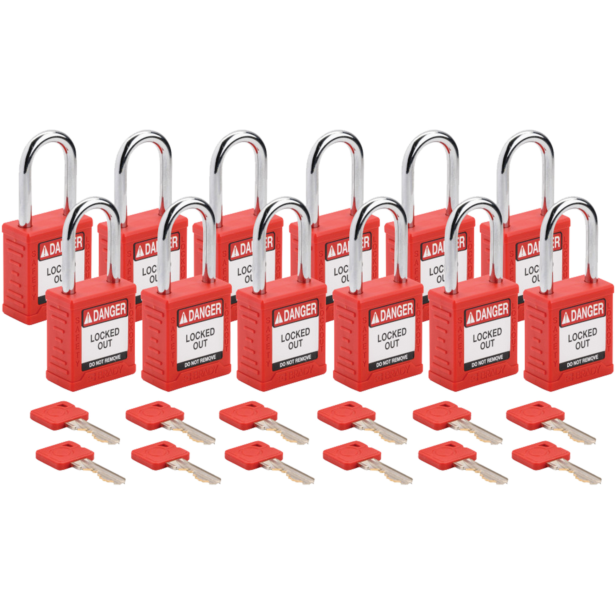 Cadenas de sécurité standard, Cadenas de sécurité, Clés identiques, Nylon, Largeur de 1-1/2"