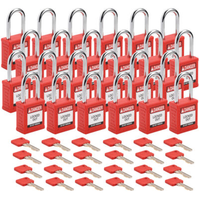 Cadenas de sécurité standard, Cadenas de sécurité, Clés identiques, Nylon, Largeur de 1-1/2"