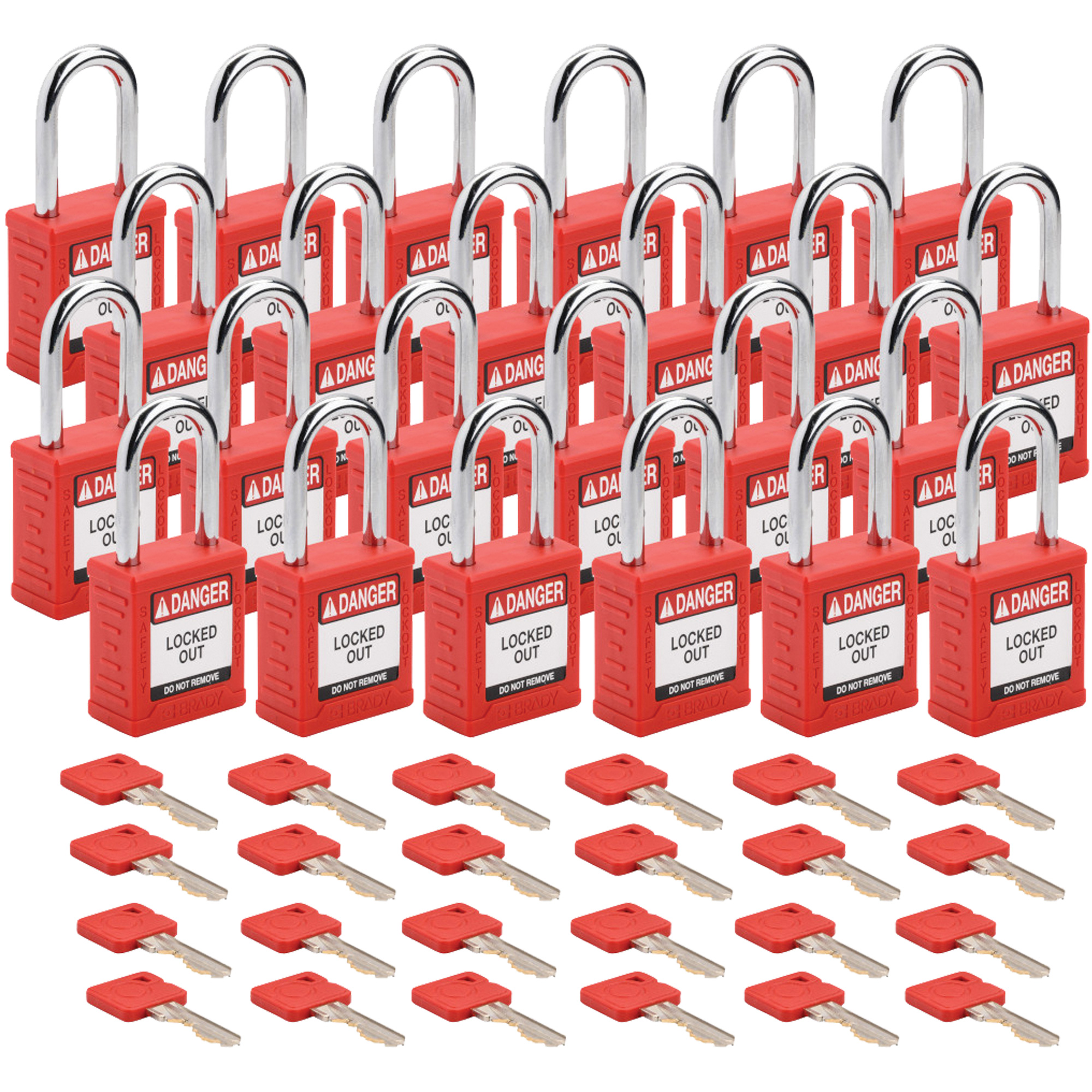 Cadenas de sécurité standard, Cadenas de sécurité, Clés identiques, Nylon, Largeur de 1-1/2"