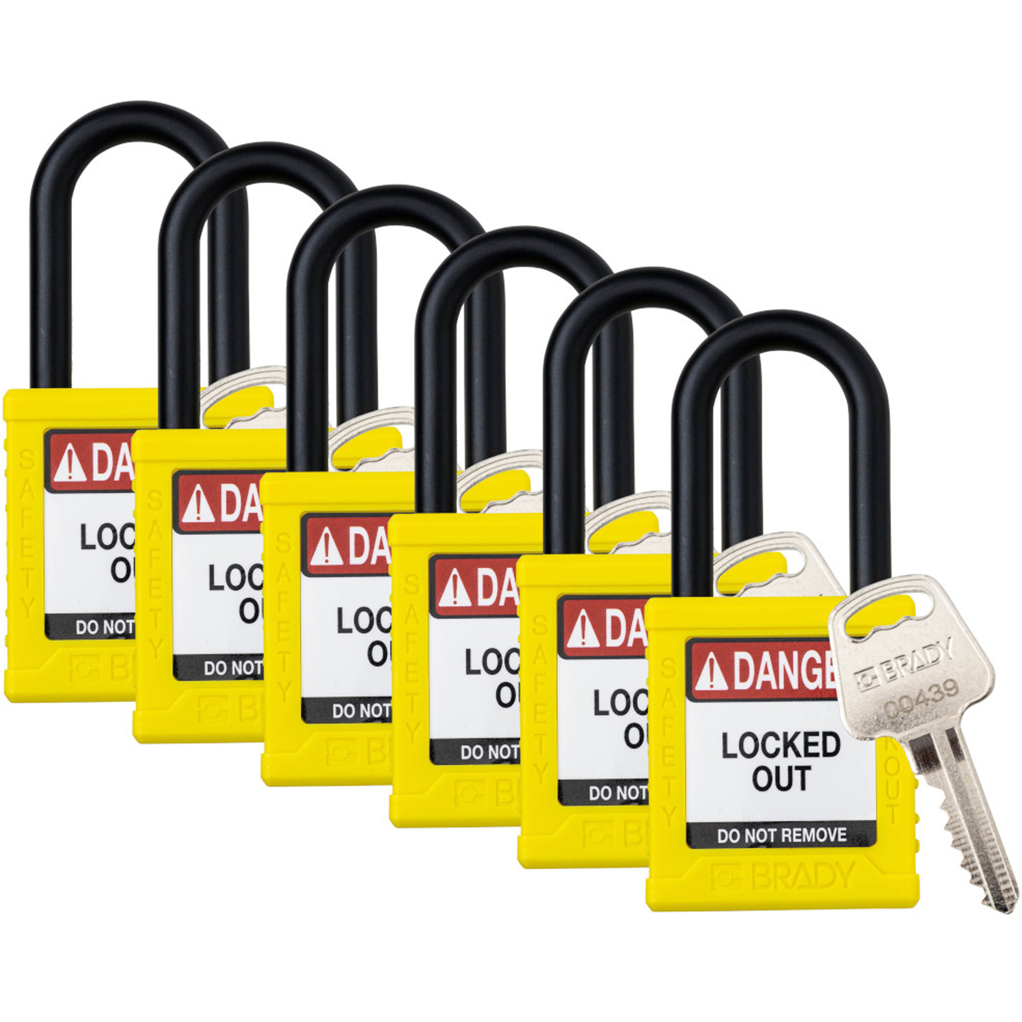 Cadenas de sécurité standard, Cadenas de sécurité, Clés identiques, Nylon, Largeur de 1-1/2"