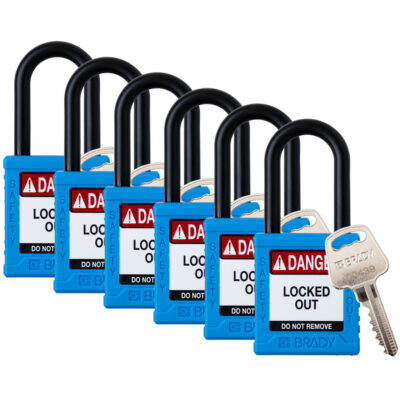 Cadenas de sécurité standard, Cadenas de sécurité, Clés identiques, Nylon, Largeur de 1-1/2"