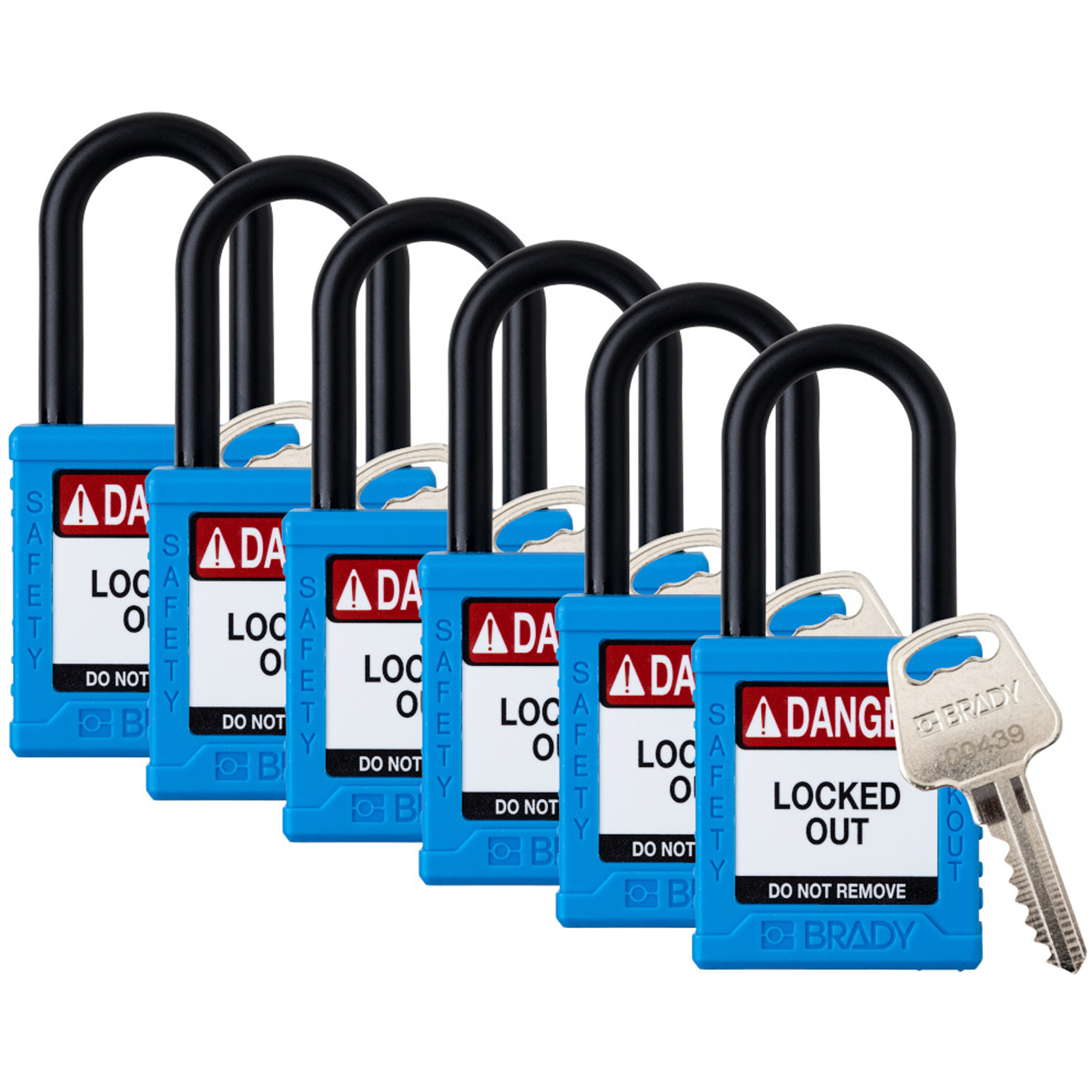 Cadenas de sécurité standard, Cadenas de sécurité, Clés identiques, Nylon, Largeur de 1-1/2"