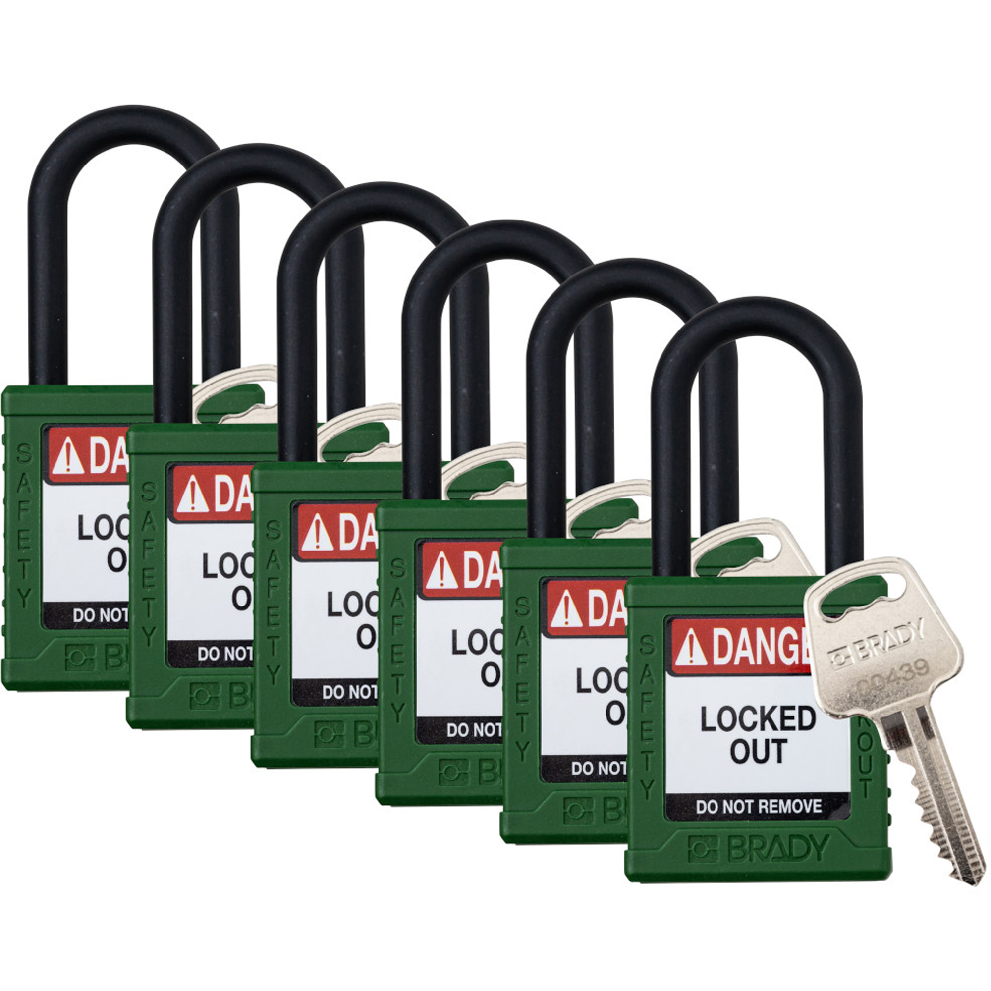 Cadenas de sécurité standard, Cadenas de sécurité, Clés identiques, Nylon, Largeur de 1-1/2"