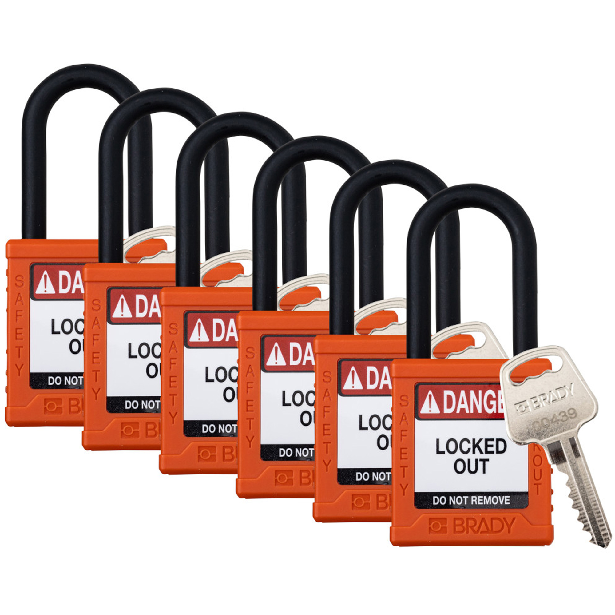 Cadenas de sécurité standard, Cadenas de sécurité, Clés identiques, Nylon, Largeur de 1-1/2"