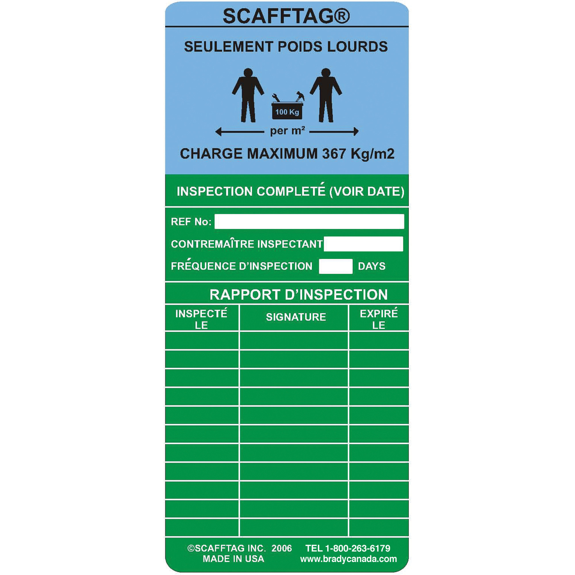 Chevilles robustes «Ready For Use» ScaffTagMD, Plastique, 7-5/8" la x 3-1/4" h, Anglais