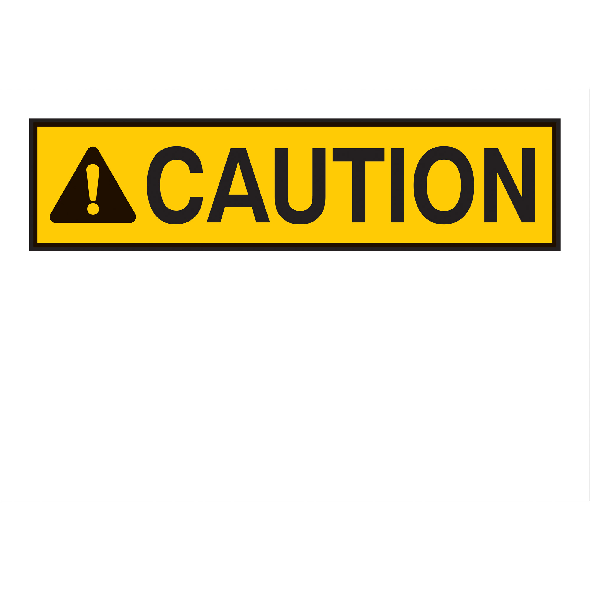 Enseigne «Caution», 10" x 14", Fibre de verre, Anglais avec pictogramme