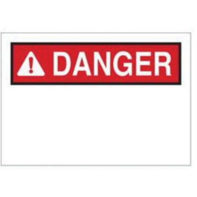 Enseigne «Danger», 7" x 10", Fibre de verre, Anglais avec pictogramme