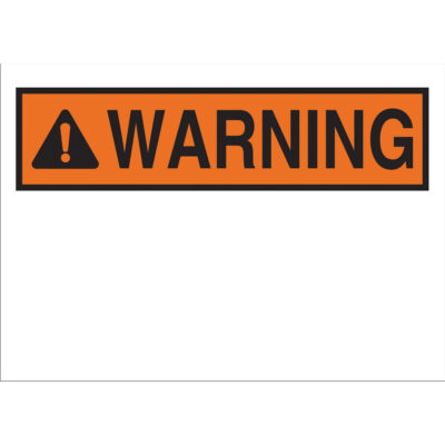 Enseigne avec symbole «Warning», 7" x 10", Polystyrène, Anglais avec pictogramme