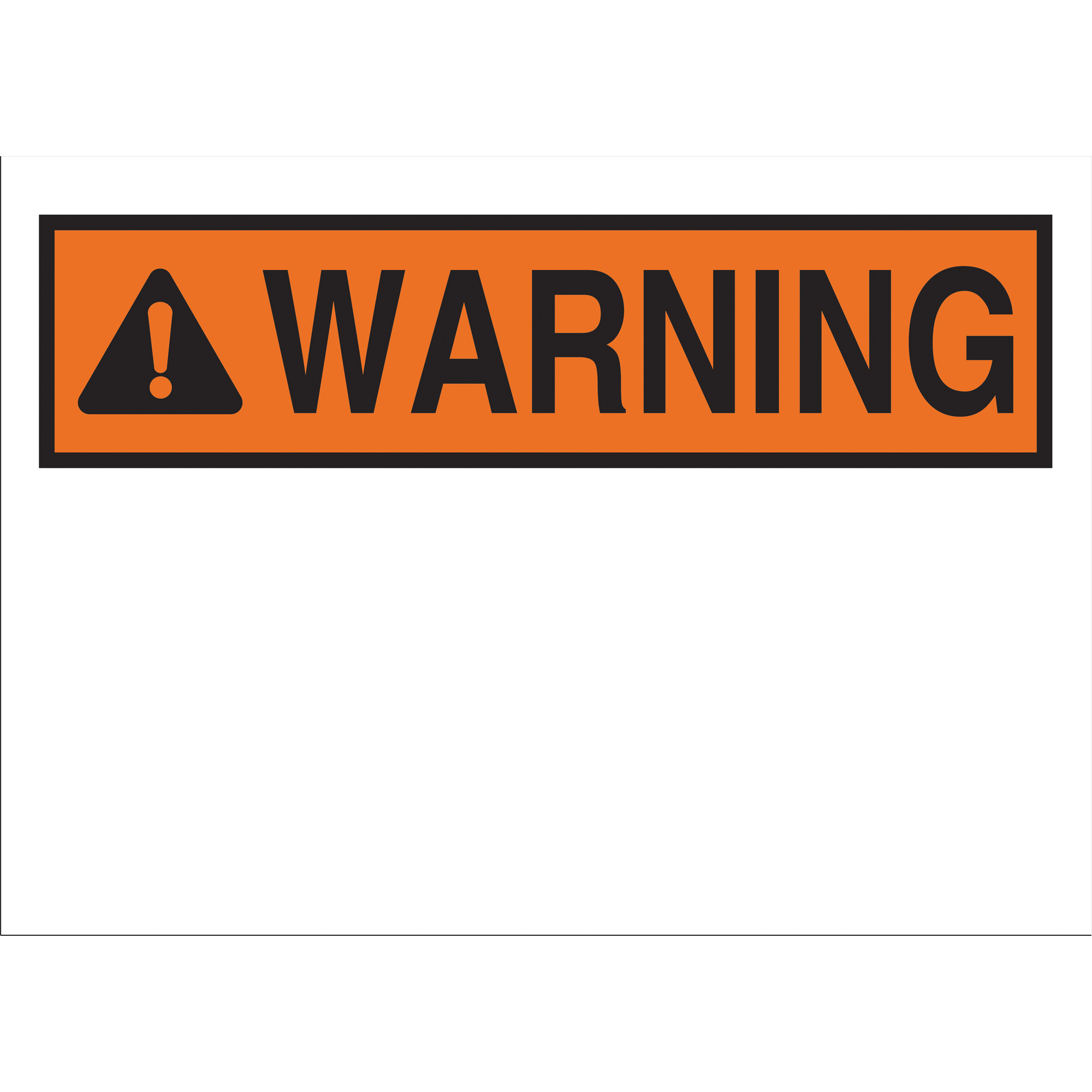 Enseigne avec symbole «Warning», 7" x 10", Polystyrène, Anglais avec pictogramme