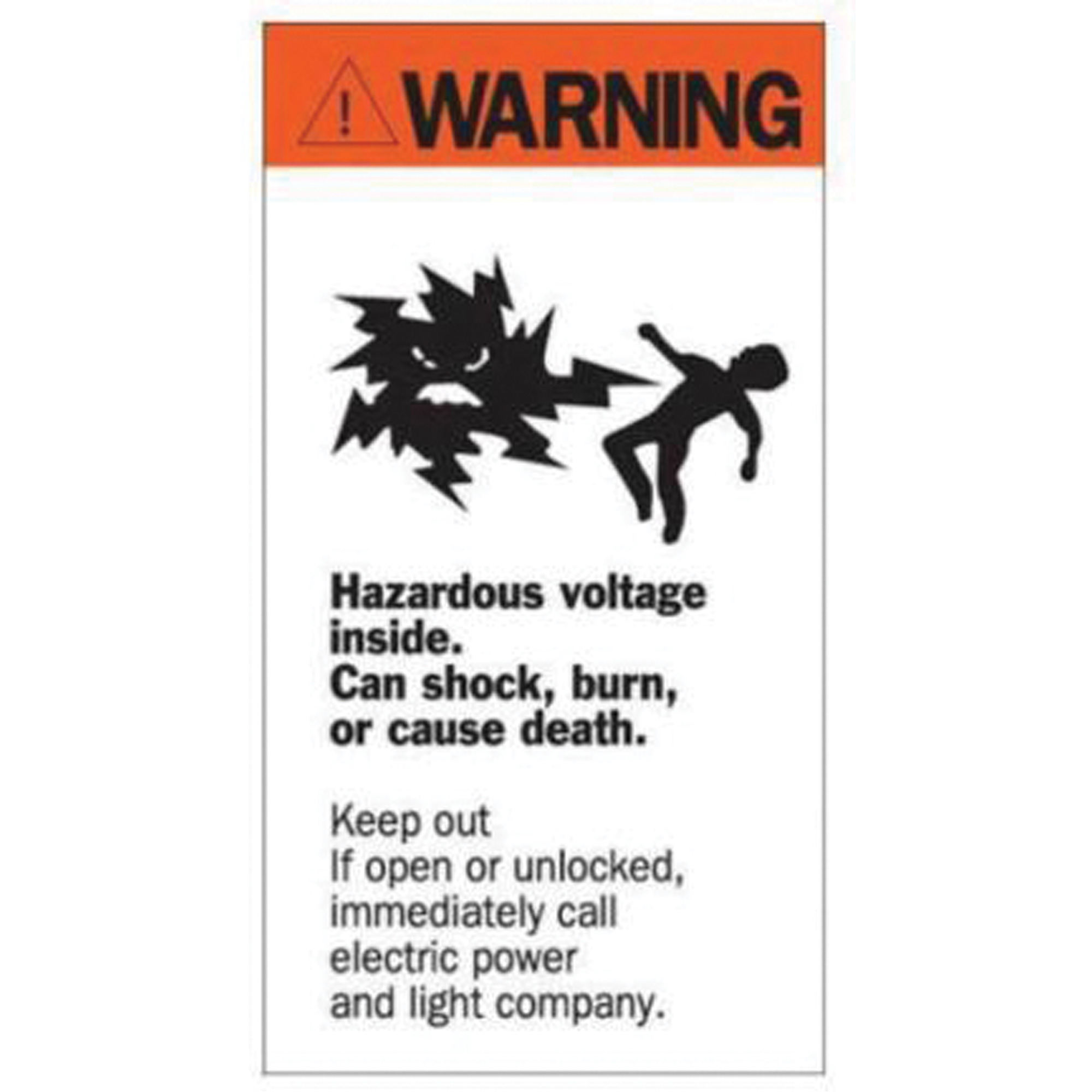 Enseigne «Warning Hazardous Voltage», 8" x 4-1/2", Acrylique, Anglais avec pictogramme
