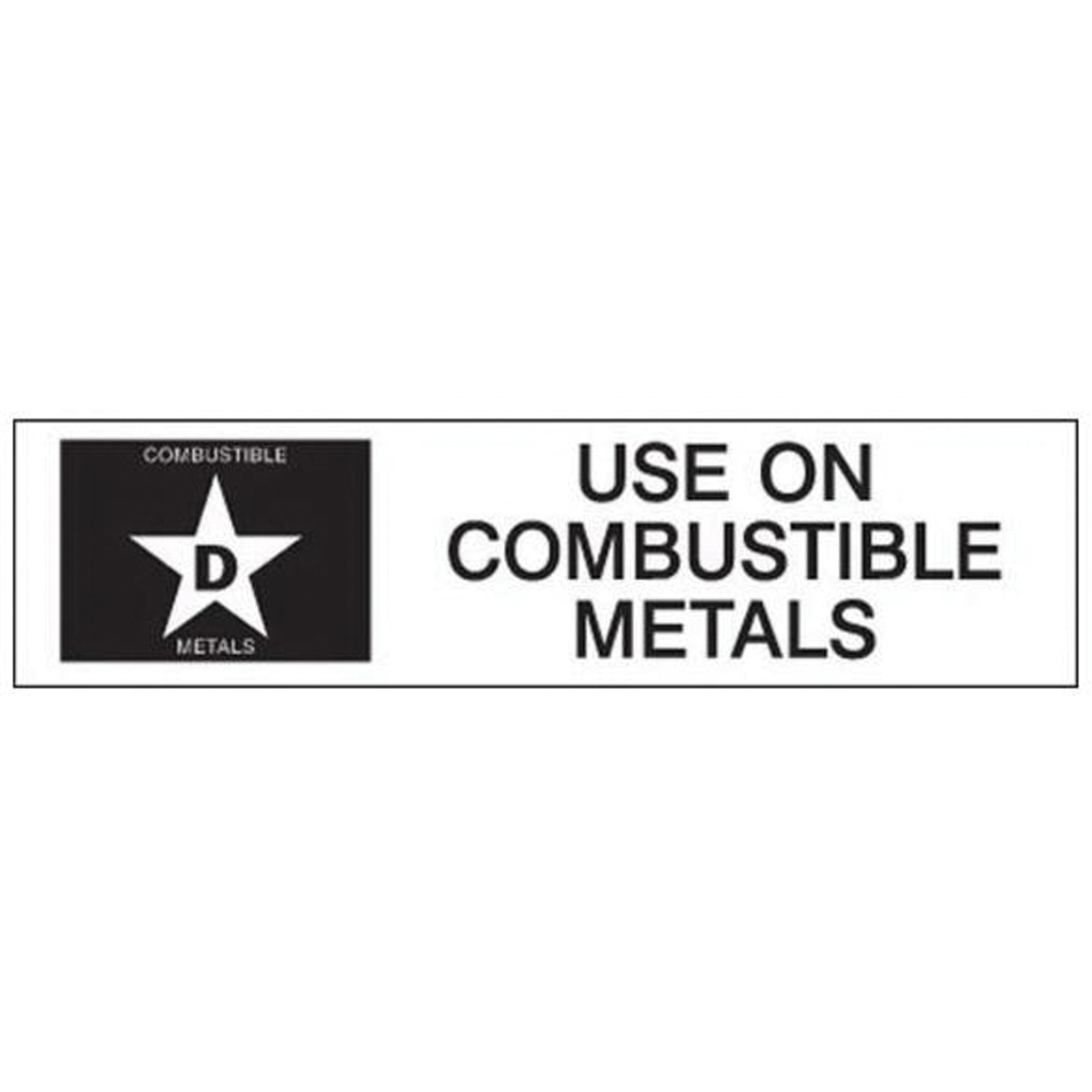Étiquette «D: Use on Combustible Metals» pour extincteur