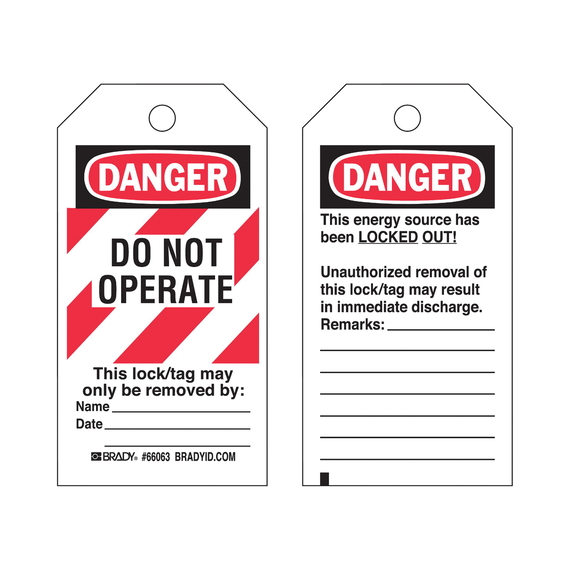 Étiquette de cadenassage « Do Not Operate », Polyester, 3" la x 5-3/4" h, Anglais