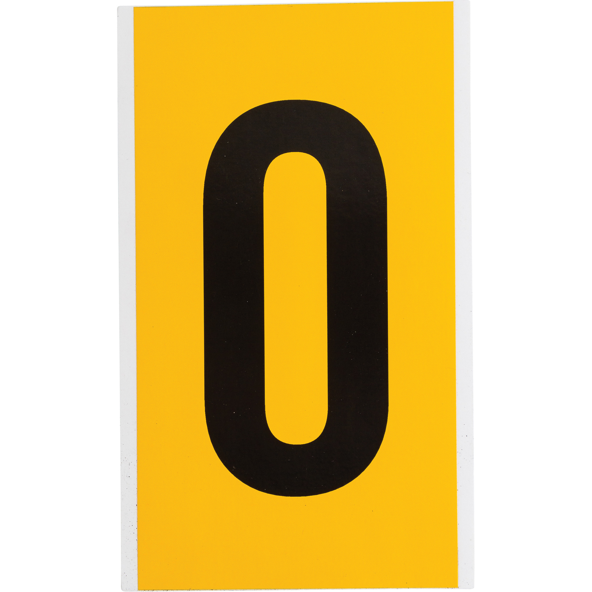 Étiquette de lettre & chiffre individuel, O, 6" h, Noir sur jaune