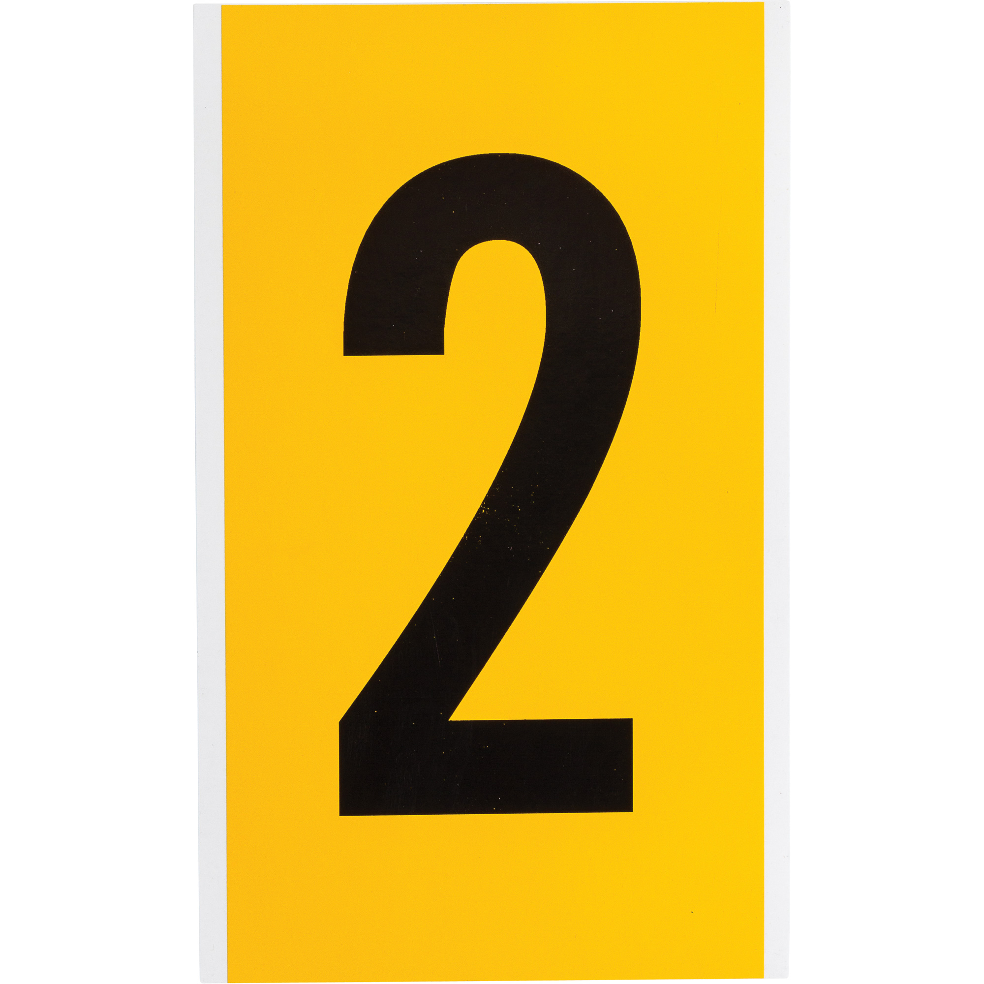 Étiquette de lettre et chiffre individuel, 2, 6" h, Noir sur jaune