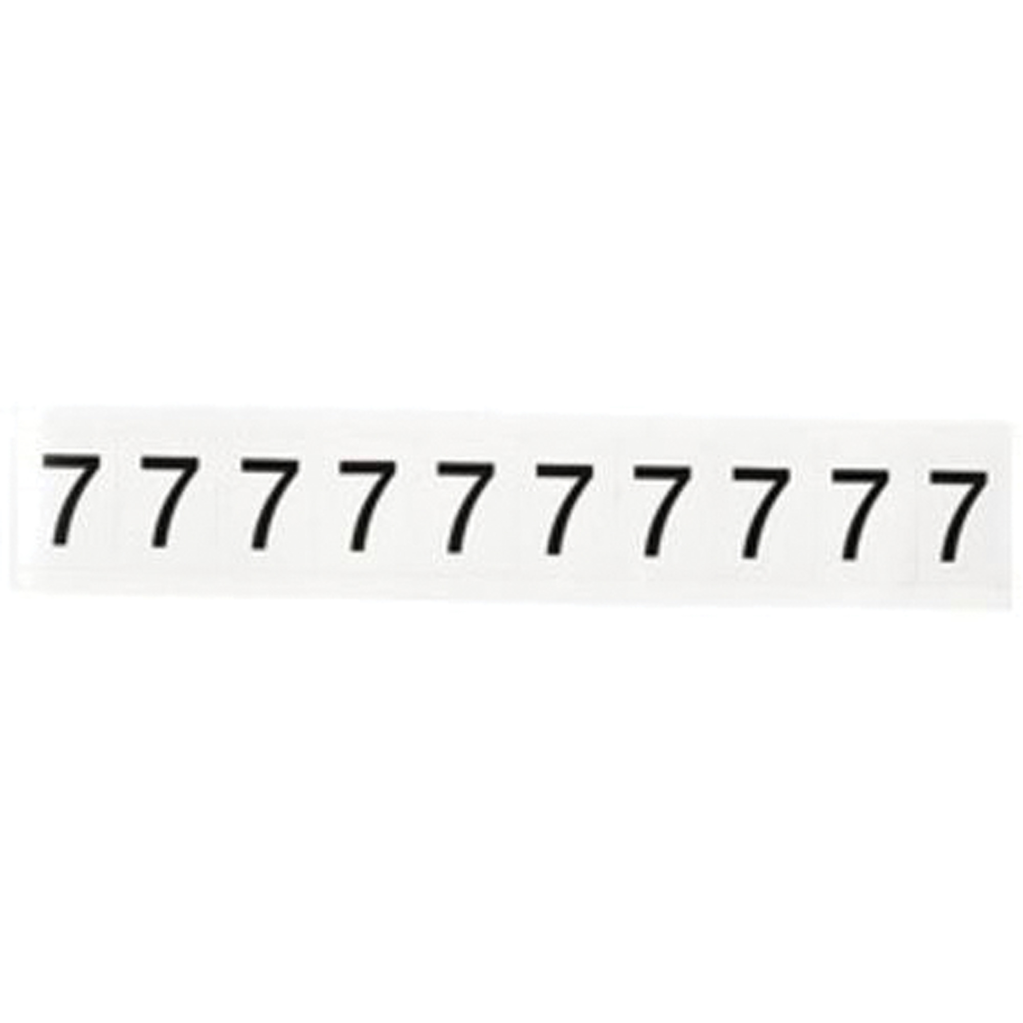 Étiquette de lettre et chiffre individuel, 7, 1" h, Noir sur blanc
