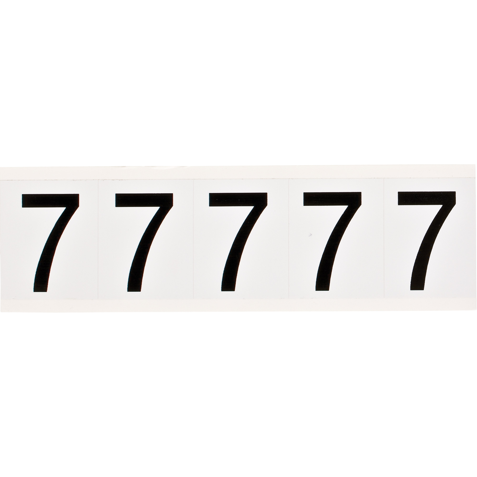 Étiquette de lettre et chiffre individuel, 7, 2" h, Noir sur blanc
