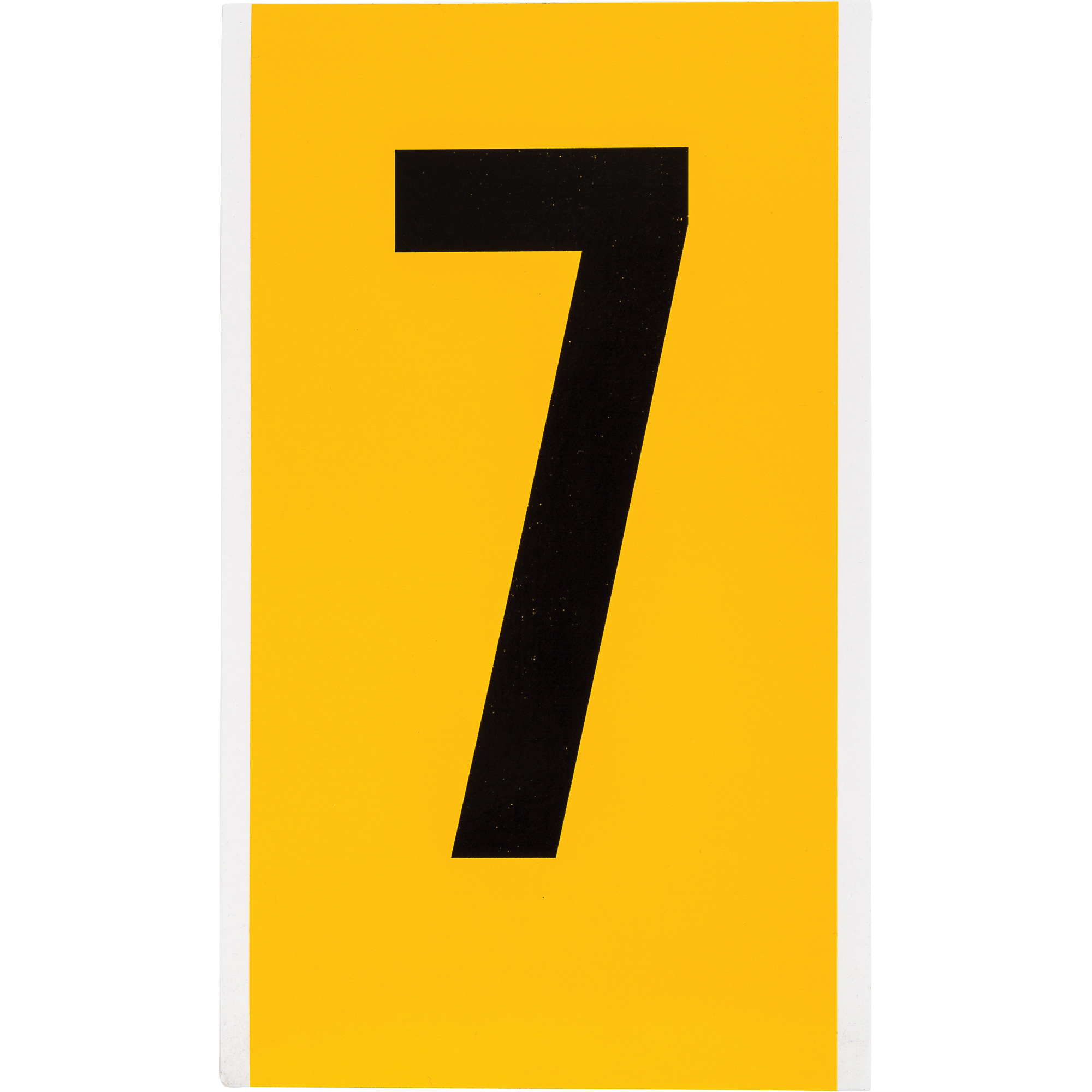 Étiquette de lettre et chiffre individuel, 7, 6" h, Noir sur jaune