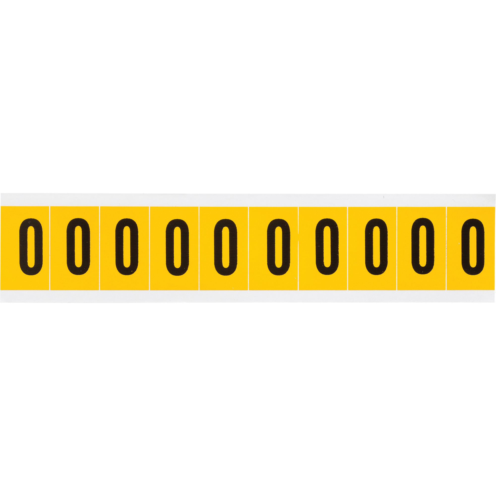 Étiquette de lettres & chiffres individuels, O, 1" h, Noir sur jaune