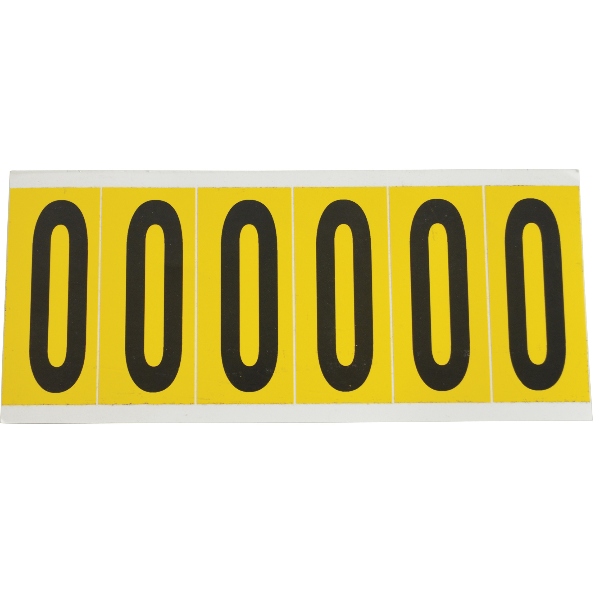 Étiquette de lettres & chiffres individuels, O, 3" h, Noir sur jaune