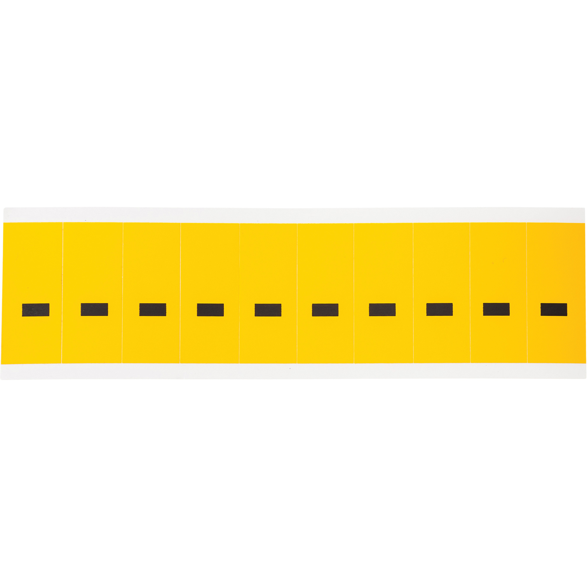 Étiquette de lettres & chiffres individuels, Tiret (-), 2" h, Noir sur jaune
