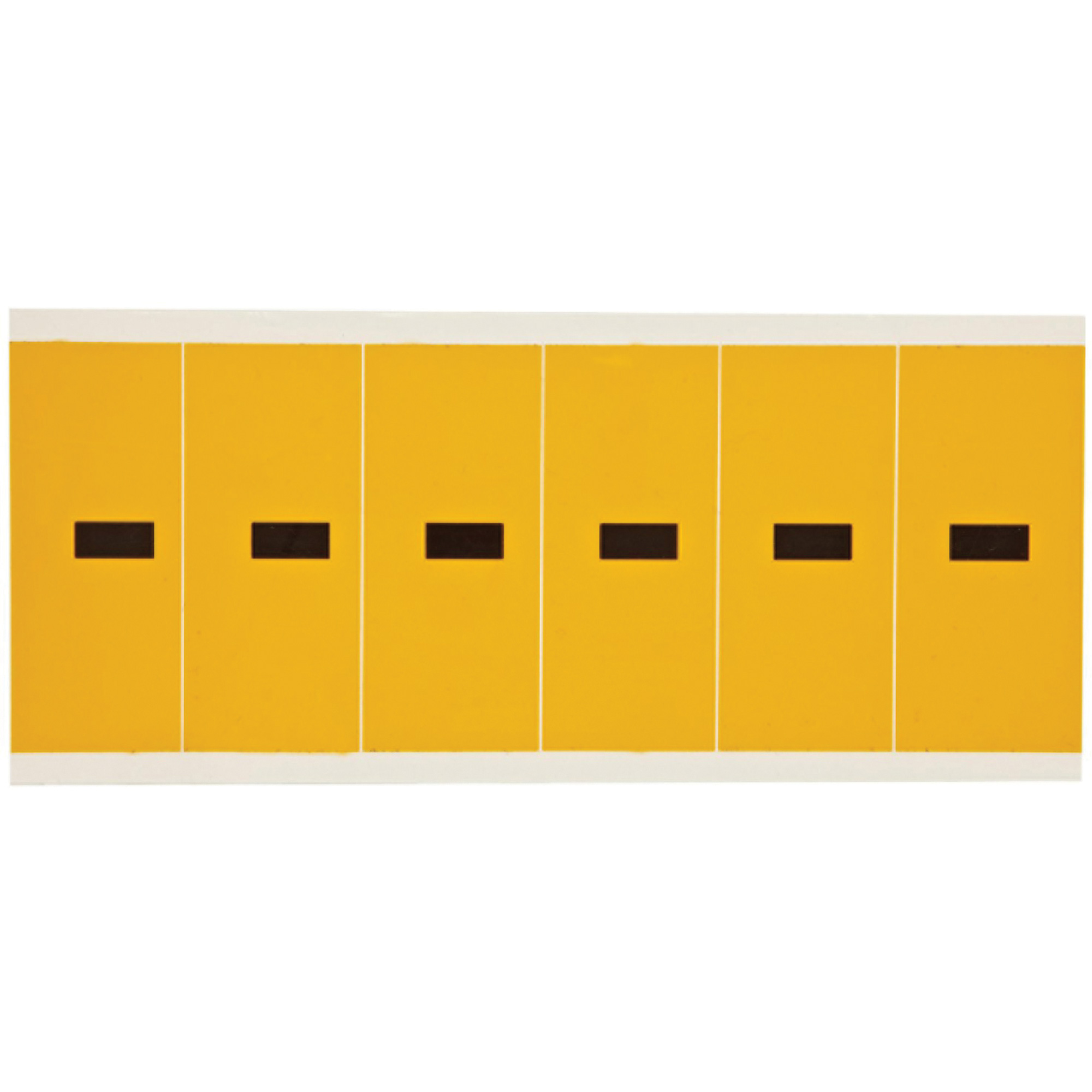 Étiquette de lettres & chiffres individuels, Tiret (-), 3" h, Noir sur jaune