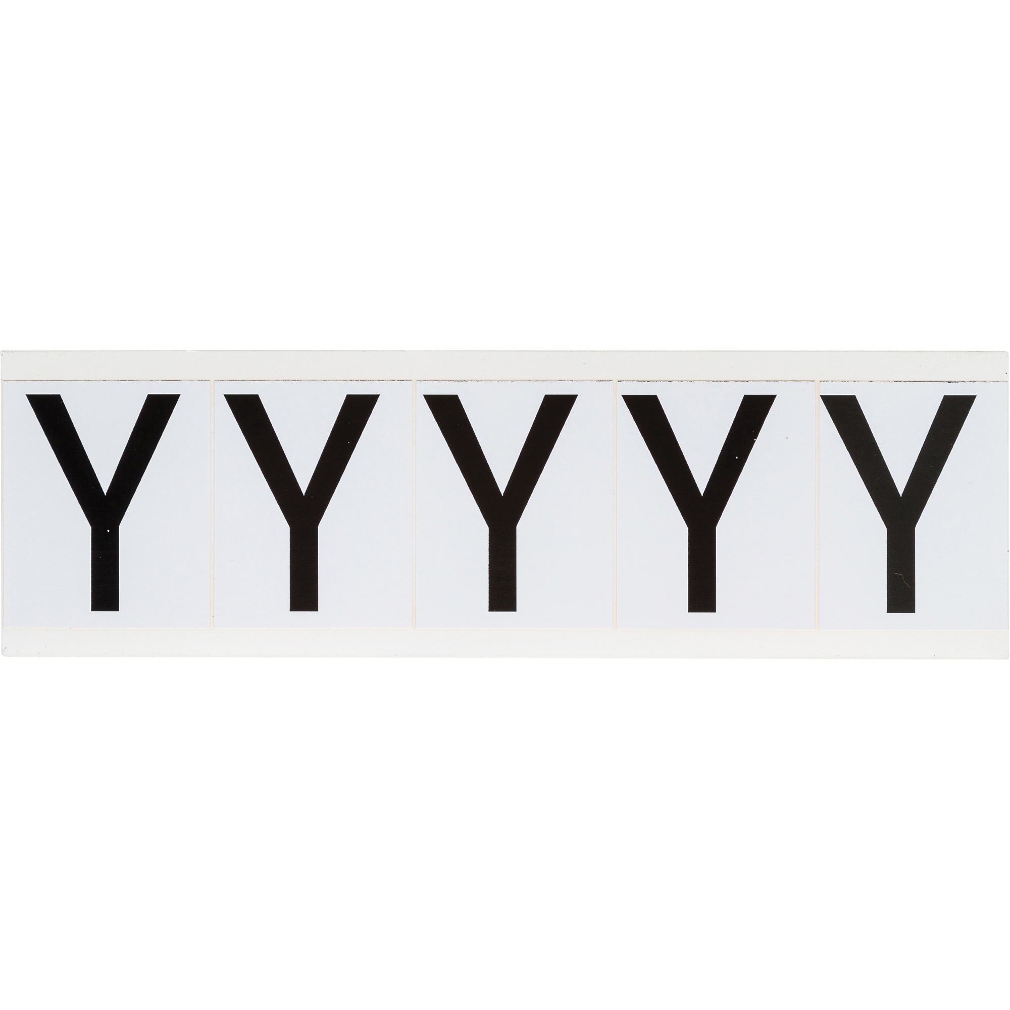 Étiquette de lettres & chiffres individuels, Y, 2" h, Noir sur blanc