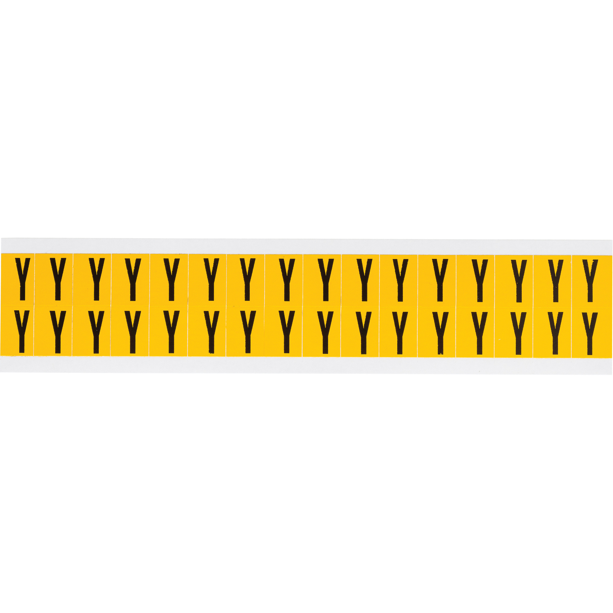 Étiquette de lettres & chiffres individuels, Y, 5/8" h, Noir sur jaune