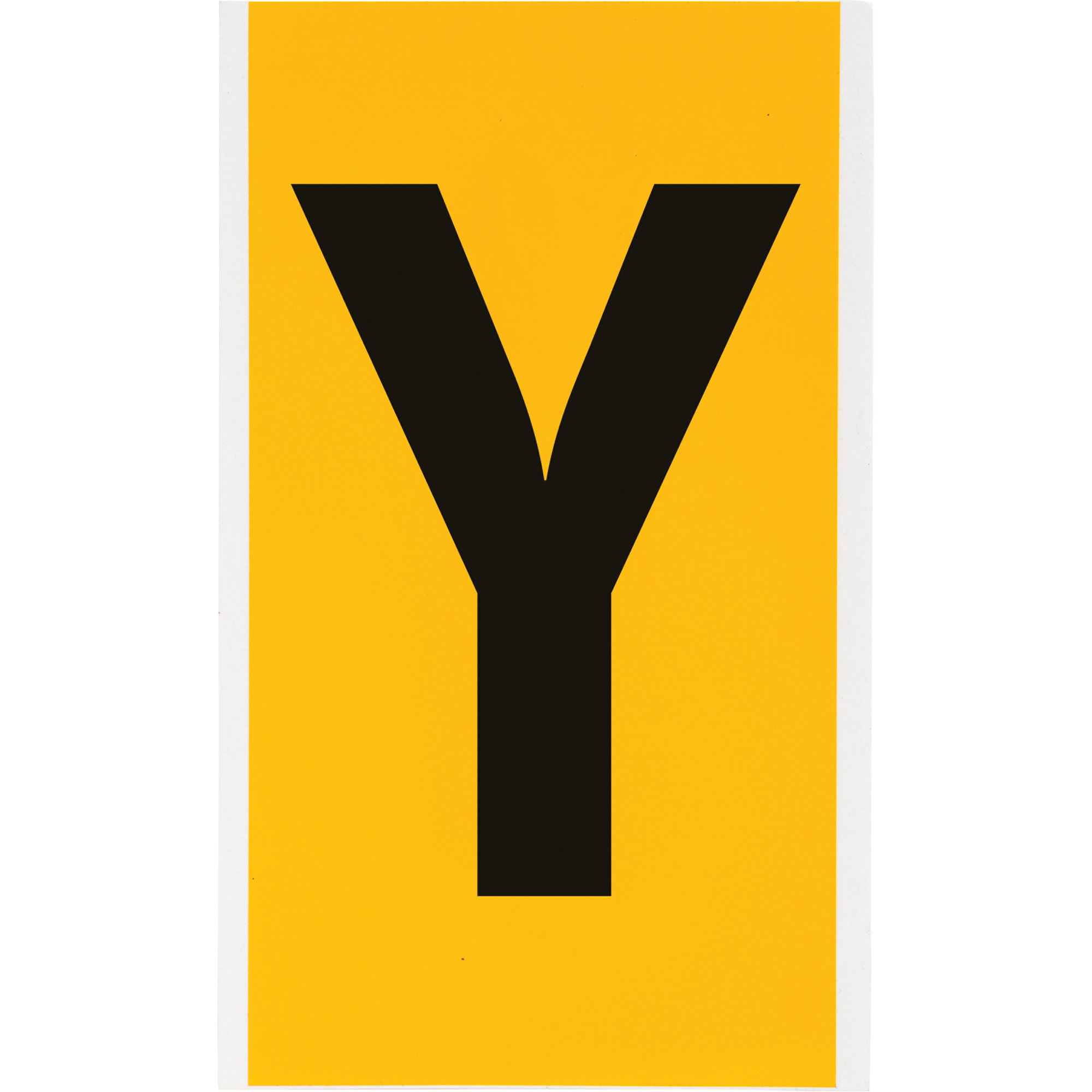 Étiquette de lettres & chiffres individuels, Y, 6" h, Noir sur jaune