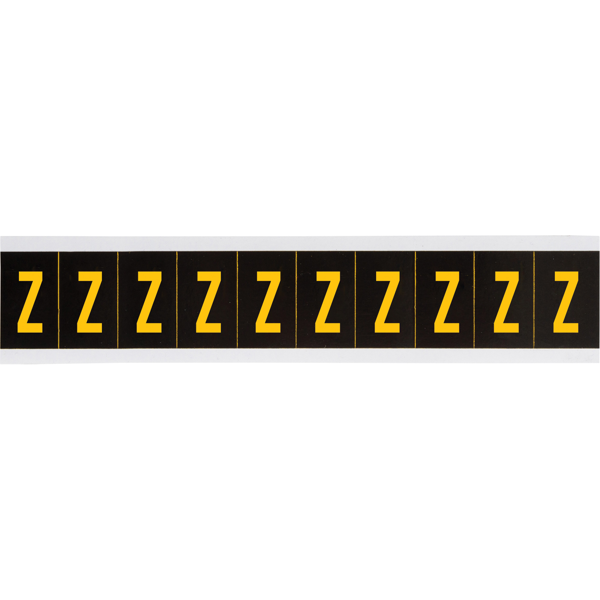 Étiquette de lettres & chiffres individuels, Z, 2" h, Jaune sur noir