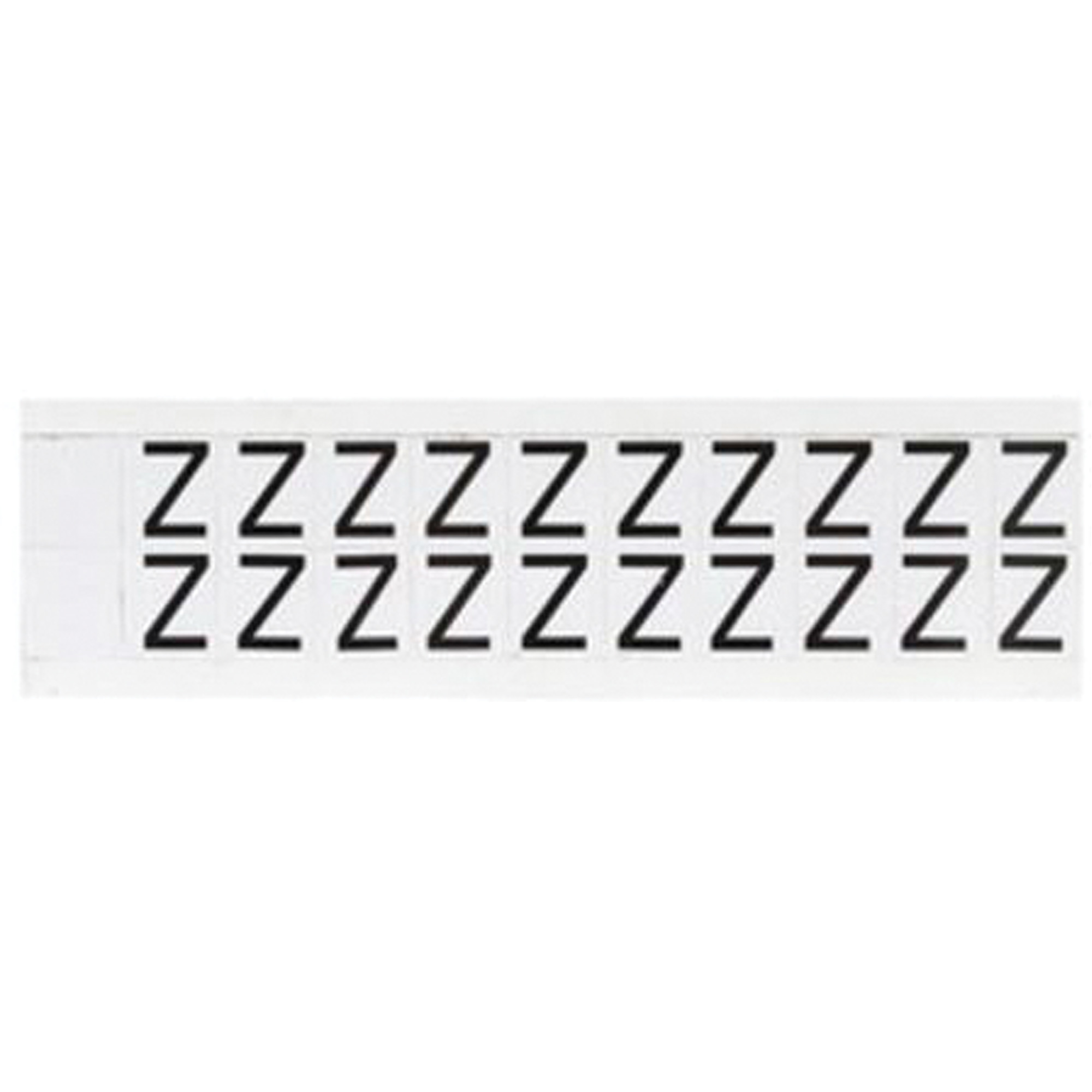 Étiquette de lettres & chiffres individuels, Z, 5/8" h, Noir sur blanc