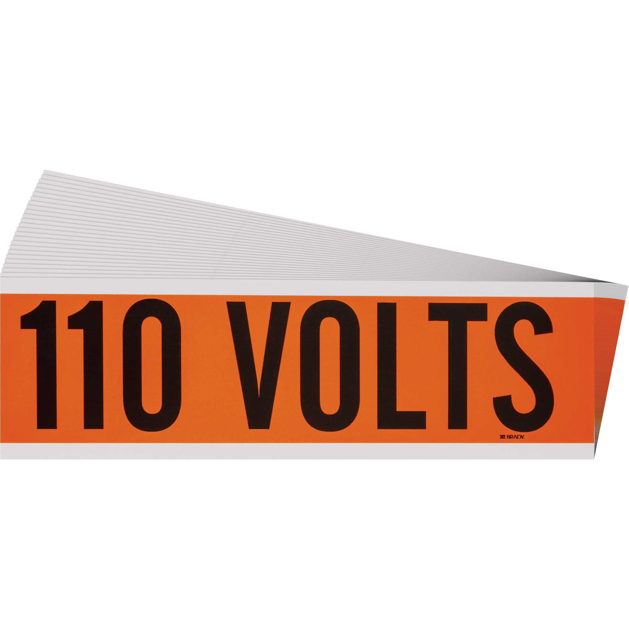 Étiquette de tension pour conduit « 110 Volts », 2-1/4" x 9", Étoffe/Vinyle, Anglais