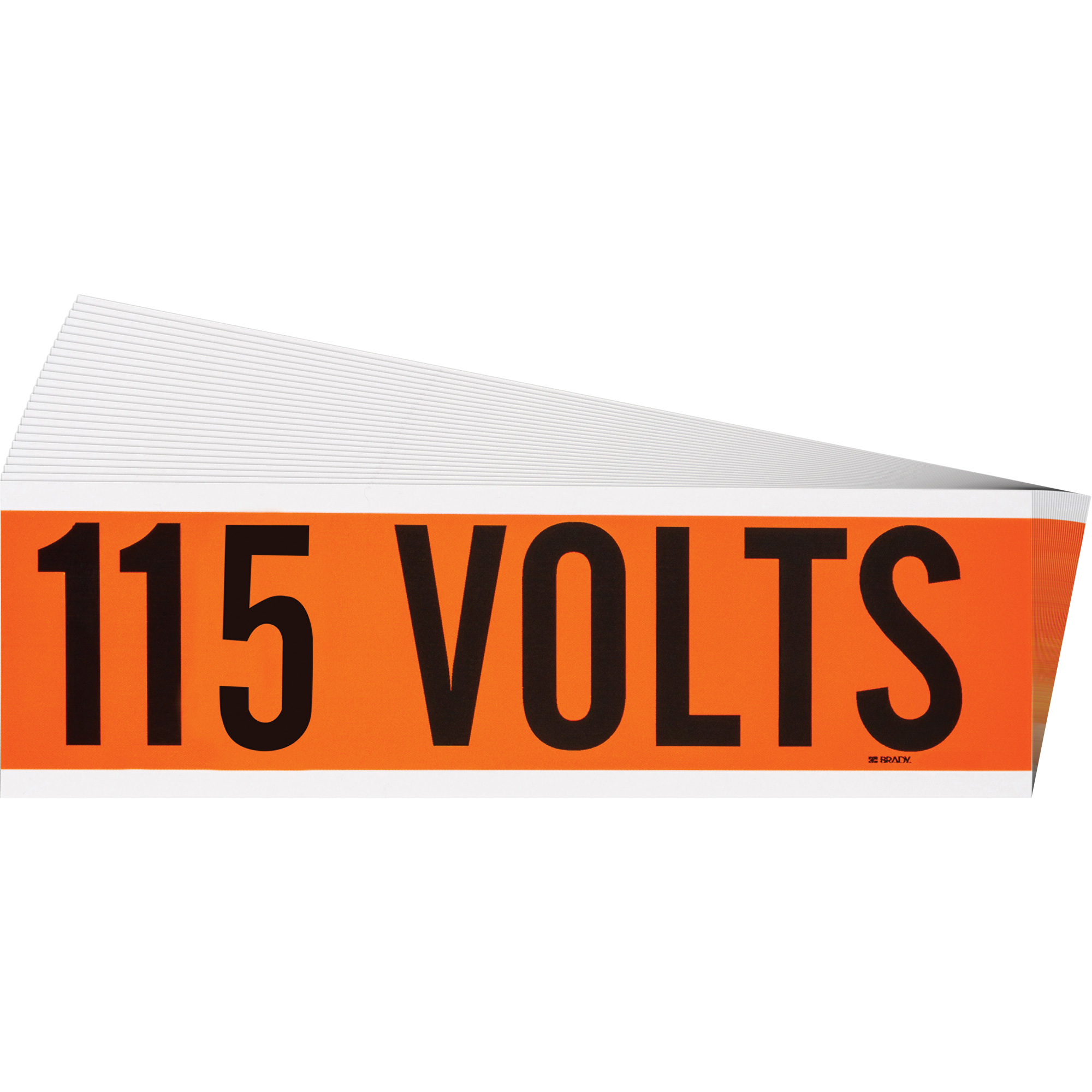 Étiquette de tension pour conduit « 115 Volts », 2-1/4" x 9", Étoffe/Vinyle, Anglais