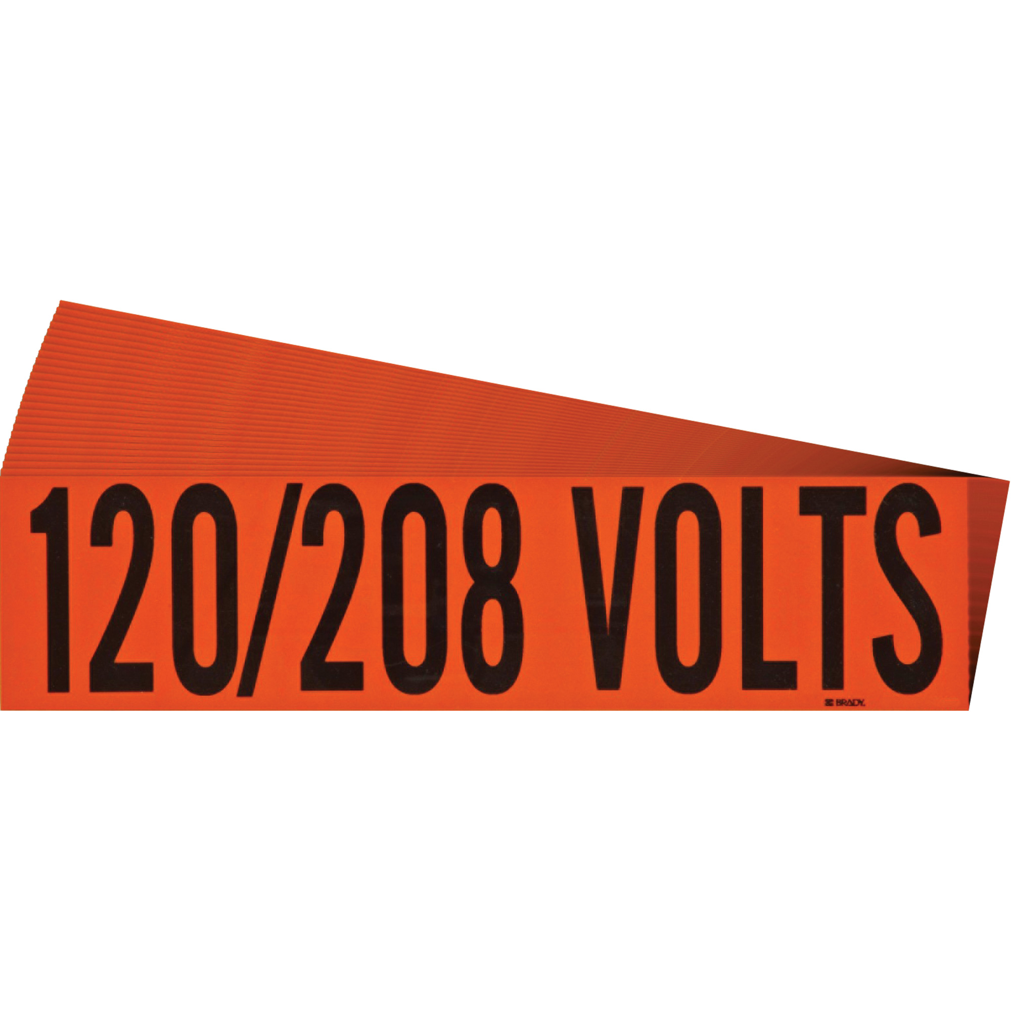 Étiquette de tension pour conduit « 120/208 Volts », 2-1/4" x 9", Étoffe/Vinyle, Anglais